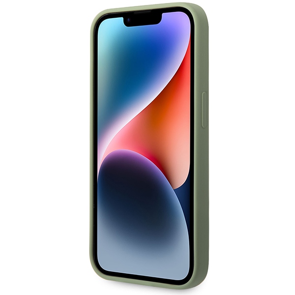 iTok webáruház - Guess Guess Silicone Logo Plate MagSafe tok iPhone 14 Pro Max készülékhez (zöld) 5 Guess Silicone Logo Plate MagSafe case for iPhone 14 Pro Max (zöld)