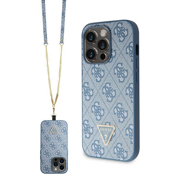 iTok webáruház - Guess Guess GUHCP14XP4TDSCPB iPhone 14 Pro Max tok – kék 1 Guess GUHCP14XP4TDSCPB iPhone 14 Pro Max 6.7" blue/blue hardcase Crossbody 4G Metal Logo