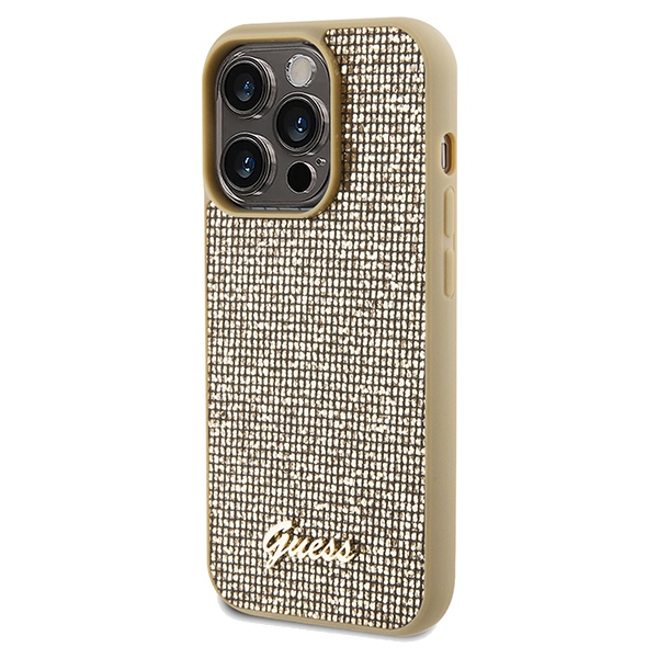 iTok webáruház - Guess Guess Disco Metal Script tok iPhone 14 Pro Max készülékhez (arany) 2 Guess Disco Metal Script case for iPhone 14 Pro Max (arany)