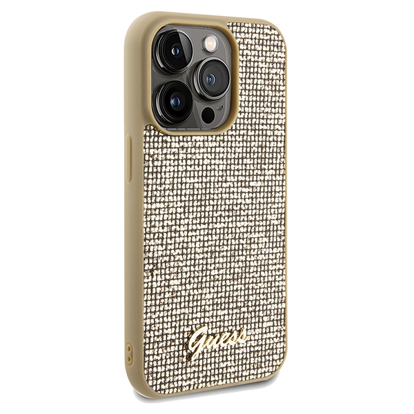 iTok webáruház - Guess Guess Disco Metal Script tok iPhone 14 Pro Max készülékhez (arany) 4 Guess Disco Metal Script case for iPhone 14 Pro Max (arany)