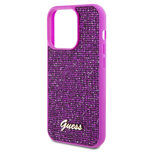 iTok webáruház - Guess Guess Disco Metal Script tok iPhone 14 Pro Max készülékhez (fukszia) 6 Guess Disco Metal Script case for iPhone 14 Pro Max (fukszia)