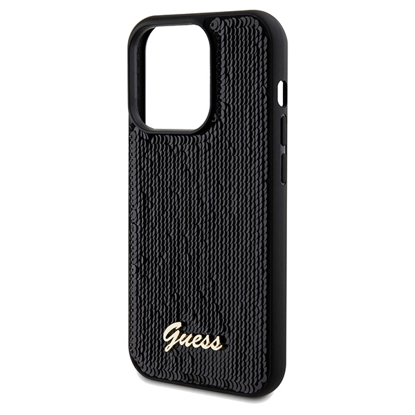 iTok webáruház - Guess Guess Sequin Script Metal tok iPhone 14 Pro Max készülékhez (fekete) 6 Guess Sequin Script Metal case for iPhone 14 Pro Max (fekete)