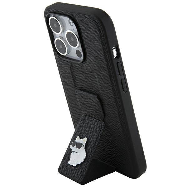 iTok webáruház - Karl Lagerfeld Karl Lagerfeld Gripstand Saffiano Choupette Pins tok iPhone 14 Pro Max készülékhez (fekete) 8 Karl Lagerfeld Gripstand Saffiano Choupette Pins case for iPhone 14 Pro Max (fekete)
