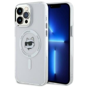 Karl Lagerfeld IML Metal Choupette Head MagSafe tok iPhone 14 Pro Max készülékhez (fehér)