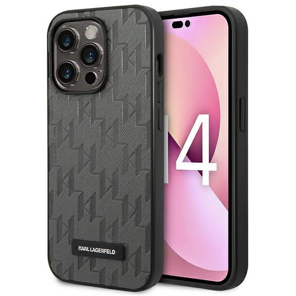 iTok webáruház - Karl Lagerfeld Karl Lagerfeld Saffiano Mono Metal Logo tok iPhone 14 Pro Max készülékhez (szürke) 1 Karl Lagerfeld Saffiano Mono Metal Logo iPhone 14 Pro Max 6.7" Case (szürke)