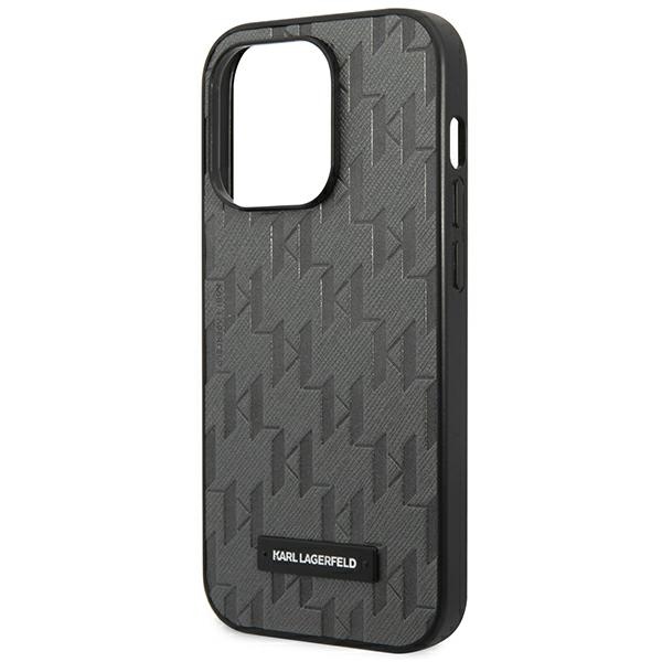 iTok webáruház - Karl Lagerfeld Karl Lagerfeld Saffiano Mono Metal Logo tok iPhone 14 Pro Max készülékhez (szürke) 5 Karl Lagerfeld Saffiano Mono Metal Logo iPhone 14 Pro Max 6.7" Case (szürke)