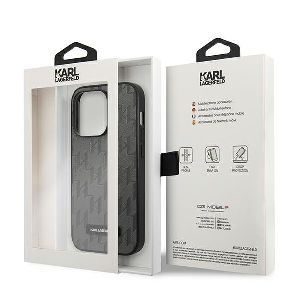 iTok webáruház - Karl Lagerfeld Karl Lagerfeld Saffiano Mono Metal Logo tok iPhone 14 Pro Max készülékhez (szürke) 7 Karl Lagerfeld Saffiano Mono Metal Logo iPhone 14 Pro Max 6.7" Case (szürke)