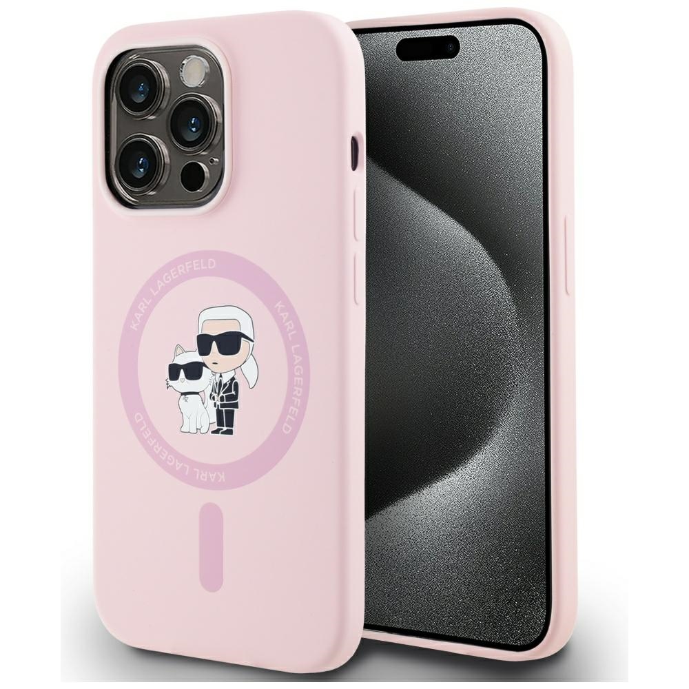 iTok webáruház - Karl Lagerfeld Karl Lagerfeld Silicone Karl&Choupette MagSafe tok iPhone 14 Pro Max készülékhez (rózsaszín) 1 Karl Lagerfeld Silicone Karl&Choupette MagSafe Case for iPhone 14 Pro Max (rózsaszín)