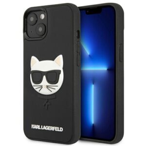 Karl Lagerfeld 3D Rubber Choupette tok iPhone 13 mini készülékhez (fekete)