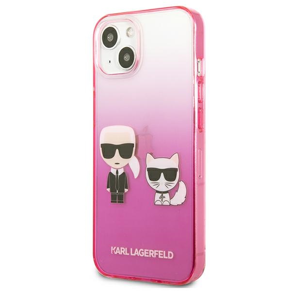 iTok webáruház - Karl Lagerfeld Karl Lagerfeld Gradient Ikonik Karl & Choupette tok iPhone 13 mini készülékhez (rózsaszín) 2 Karl Lagerfeld Gradient Ikonik Karl&Choupette Case for iPhone 13 mini (rózsaszín)
