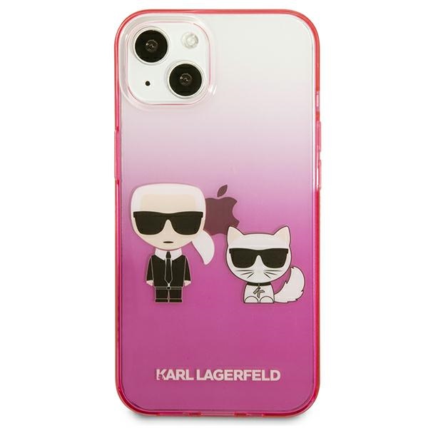 iTok webáruház - Karl Lagerfeld Karl Lagerfeld Gradient Ikonik Karl & Choupette tok iPhone 13 mini készülékhez (rózsaszín) 3 Karl Lagerfeld Gradient Ikonik Karl&Choupette Case for iPhone 13 mini (rózsaszín)