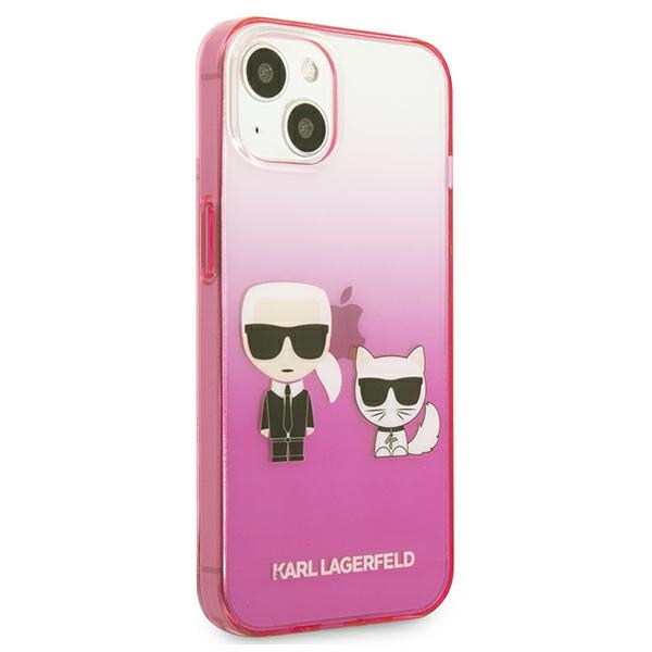 iTok webáruház - Karl Lagerfeld Karl Lagerfeld Gradient Ikonik Karl & Choupette tok iPhone 13 mini készülékhez (rózsaszín) 4 Karl Lagerfeld Gradient Ikonik Karl&Choupette Case for iPhone 13 mini (rózsaszín)