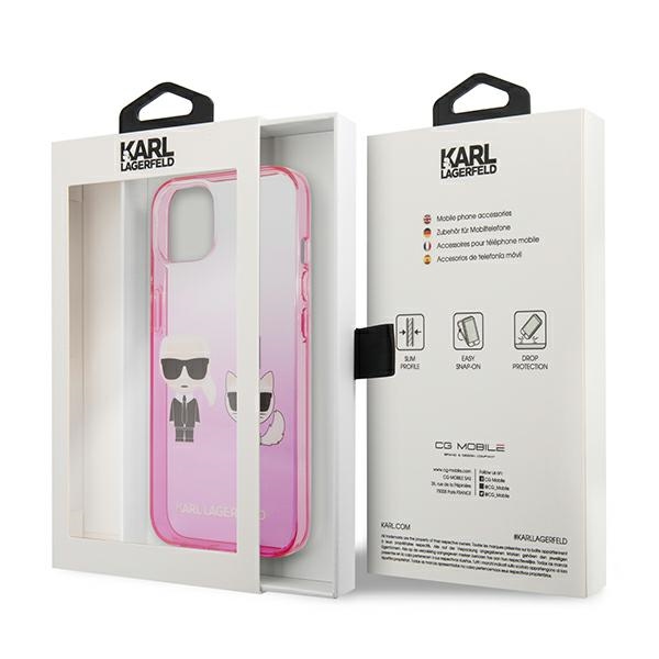 iTok webáruház - Karl Lagerfeld Karl Lagerfeld Gradient Ikonik Karl & Choupette tok iPhone 13 mini készülékhez (rózsaszín) 8 Karl Lagerfeld Gradient Ikonik Karl&Choupette Case for iPhone 13 mini (rózsaszín)