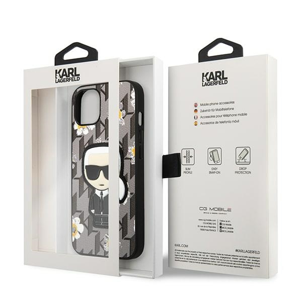 iTok webáruház - Karl Lagerfeld Karl Lagerfeld Flower Ikonik Karl tok iPhone 13 mini készülékhez (szürke) 8 Karl Lagerfeld Flower Ikonik Karl case for iPhone 13 mini (szürke)