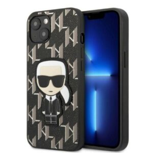 Karl Lagerfeld KLHCP13SPMNIKBK Monogram Ikonik Patch tok iPhone 13 minihez, fekete