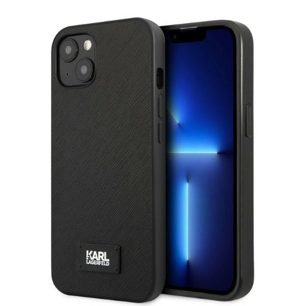 iTok webáruház - Karl Lagerfeld Karl Lagerfeld KLHCP13SSFMP2K Saffiano Plaque tok iPhone 13 mini készülékhez, fekete 1 Karl Lagerfeld KLHCP13SSFMP2K iPhone 13 mini 5.4" hardcase black/black Saffiano Plaque