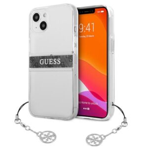 Guess GUHCP13SKB4GGR iPhone 13 mini tok – 4G Gray Strap Charm