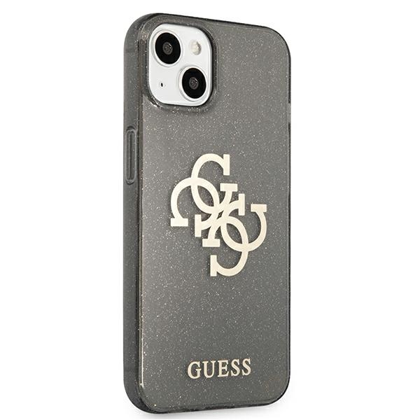 iTok webáruház - Guess Guess GUHCP13SPCUGL4GBK iPhone 13 mini tok – fekete/fekete, Glitter 4G Big Logo 4 Guess GUHCP13SPCUGL4GBK iPhone 13 mini 5.4" black/black hard case Glitter 4G Big Logo