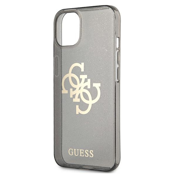 iTok webáruház - Guess Guess GUHCP13SPCUGL4GBK iPhone 13 mini tok – fekete/fekete, Glitter 4G Big Logo 6 Guess GUHCP13SPCUGL4GBK iPhone 13 mini 5.4" black/black hard case Glitter 4G Big Logo