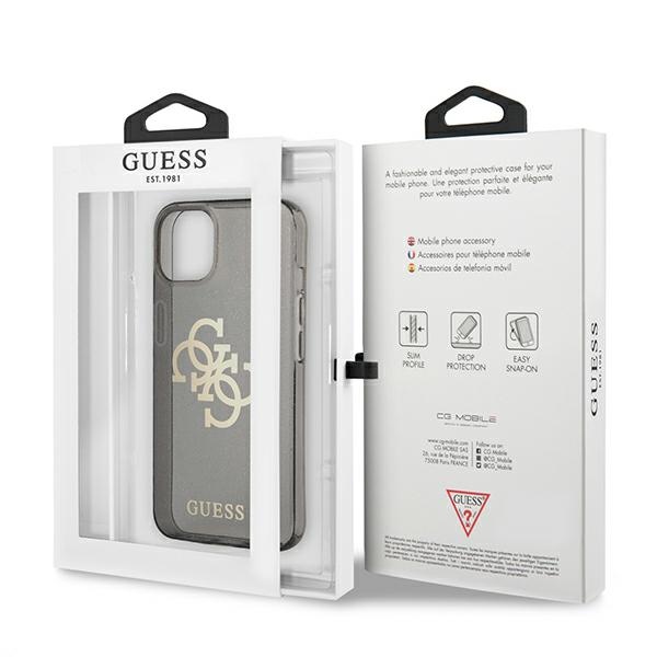 iTok webáruház - Guess Guess GUHCP13SPCUGL4GBK iPhone 13 mini tok – fekete/fekete, Glitter 4G Big Logo 8 Guess GUHCP13SPCUGL4GBK iPhone 13 mini 5.4" black/black hard case Glitter 4G Big Logo