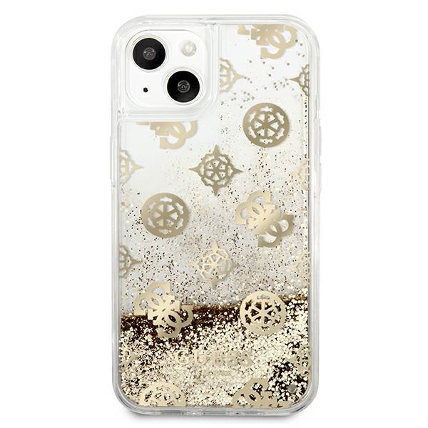 iTok webáruház - Guess Guess GUHCP13SLGPEGO Peony Liquid Glitter tok iPhone 13 mini készülékhez – arany 3 Guess GUHCP13SLGPEGO iPhone 13 mini 5.4" gold/gold hardcase Peony Liquid Glitter