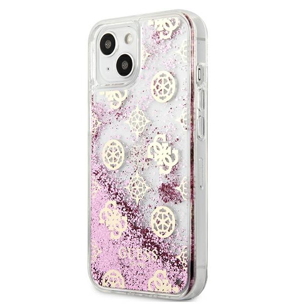 iTok webáruház - Guess Guess GUHCP13SLGPEPI Peony Liquid Glitter tok iPhone 13 mini 5,4" készülékhez 2 Guess GUHCP13SLGPEPI iPhone 13 mini 5.4" pink/pink hardcase Peony Liquid Glitter