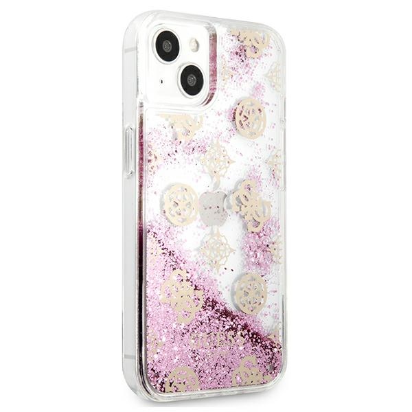 iTok webáruház - Guess Guess GUHCP13SLGPEPI Peony Liquid Glitter tok iPhone 13 mini 5,4" készülékhez 4 Guess GUHCP13SLGPEPI iPhone 13 mini 5.4" pink/pink hardcase Peony Liquid Glitter