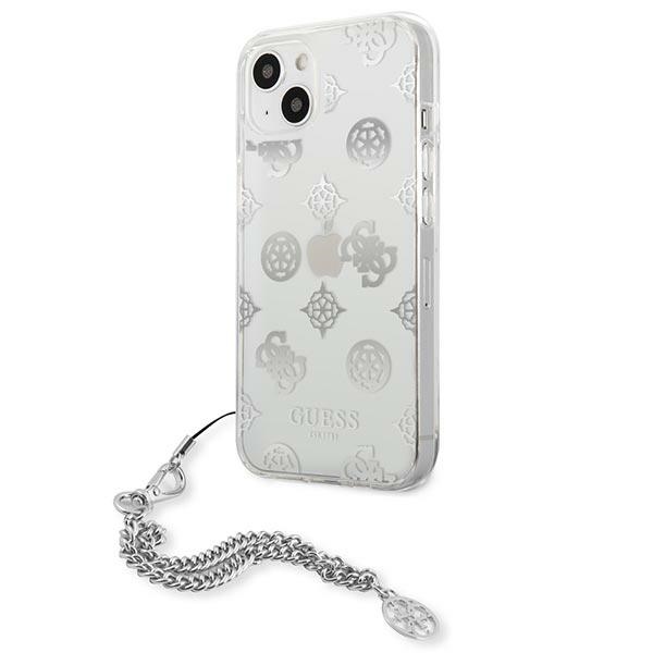 iTok webáruház - Guess Guess GUHCP13SKPESI iPhone 13 mini tok – Peony Chain Collection, ezüst 2 Guess GUHCP13SKPESI iPhone 13 mini 5.4" silver/silver hardcase Peony Chain Collection
