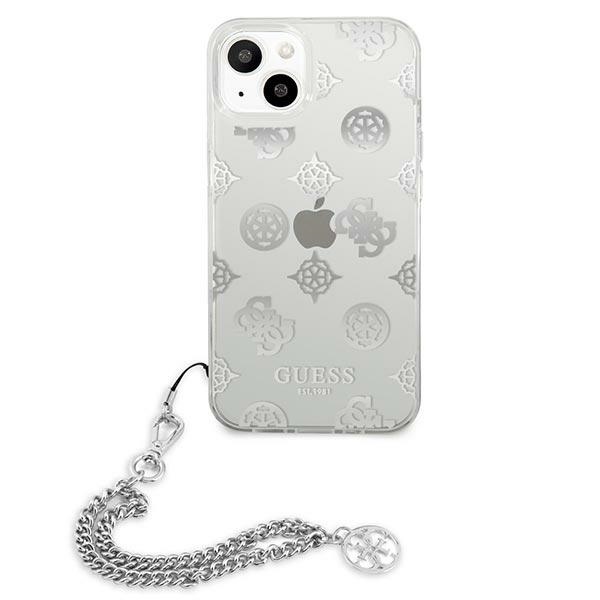 iTok webáruház - Guess Guess GUHCP13SKPESI iPhone 13 mini tok – Peony Chain Collection, ezüst 3 Guess GUHCP13SKPESI iPhone 13 mini 5.4" silver/silver hardcase Peony Chain Collection