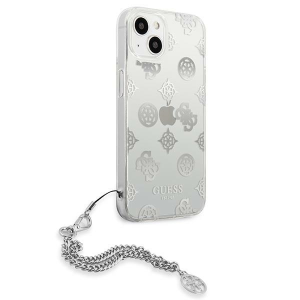 iTok webáruház - Guess Guess GUHCP13SKPESI iPhone 13 mini tok – Peony Chain Collection, ezüst 4 Guess GUHCP13SKPESI iPhone 13 mini 5.4" silver/silver hardcase Peony Chain Collection