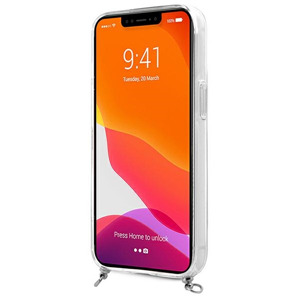 iTok webáruház - Guess Guess GUHCP13SKC4GBSI tok iPhone 13 mini 5,4 hüvelykhez – 4G Gray Strap Silver Chain 5 Guess GUHCP13SKC4GBSI iPhone 13 mini 5.4" Transparent hardcase 4G Gray Strap Silver Chain