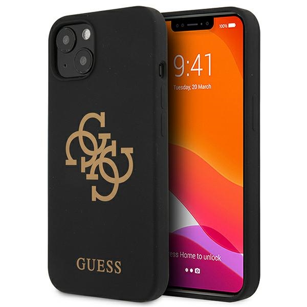 iTok webáruház - Guess Guess GUHCP13SLS4GGBK iPhone 13 mini szilikon tok – fekete 1 Guess GUHCP13SLS4GGBK iPhone 13 mini 5.4" black/black hard case Silicone 4G Logo