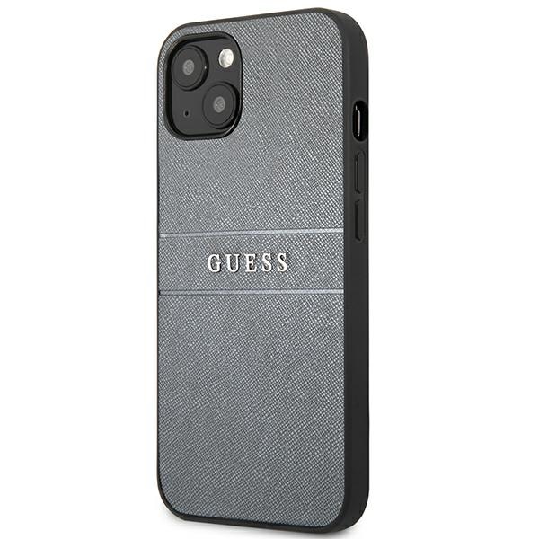 iTok webáruház - Guess Guess GUHCP13SPSASBGR Saffiano tok iPhone 13 mini készülékhez – szürke 2 Guess GUHCP13SPSASBGR iPhone 13 mini 5.4" grey/grey Saffiano Strap