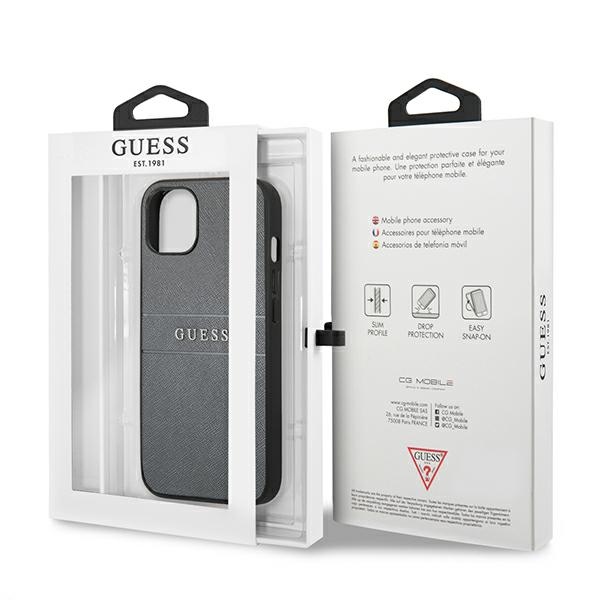 iTok webáruház - Guess Guess GUHCP13SPSASBGR Saffiano tok iPhone 13 mini készülékhez – szürke 8 Guess GUHCP13SPSASBGR iPhone 13 mini 5.4" grey/grey Saffiano Strap