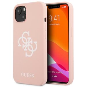 Guess GUHCP13SLS4GWPI szilikon tok iPhone 13 mini 5,4 hüvelykes készülékhez – rózsaszín