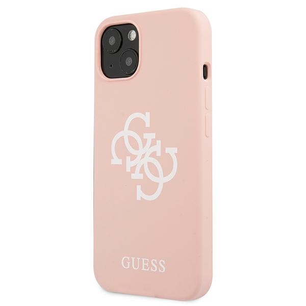 iTok webáruház - Guess Guess GUHCP13SLS4GWPI szilikon tok iPhone 13 mini 5,4 hüvelykes készülékhez – rózsaszín 2 Guess GUHCP13SLS4GWPI iPhone 13 mini 5.4" pink/pink hard case Silicone 4G Logo