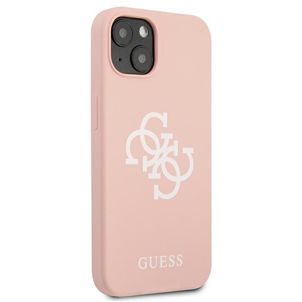 iTok webáruház - Guess Guess GUHCP13SLS4GWPI szilikon tok iPhone 13 mini 5,4 hüvelykes készülékhez – rózsaszín 4 Guess GUHCP13SLS4GWPI iPhone 13 mini 5.4" pink/pink hard case Silicone 4G Logo