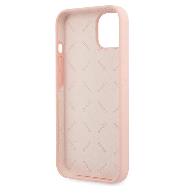 iTok webáruház - Guess Guess GUHCP13SLS4GWPI szilikon tok iPhone 13 mini 5,4 hüvelykes készülékhez – rózsaszín 7 Guess GUHCP13SLS4GWPI iPhone 13 mini 5.4" pink/pink hard case Silicone 4G Logo