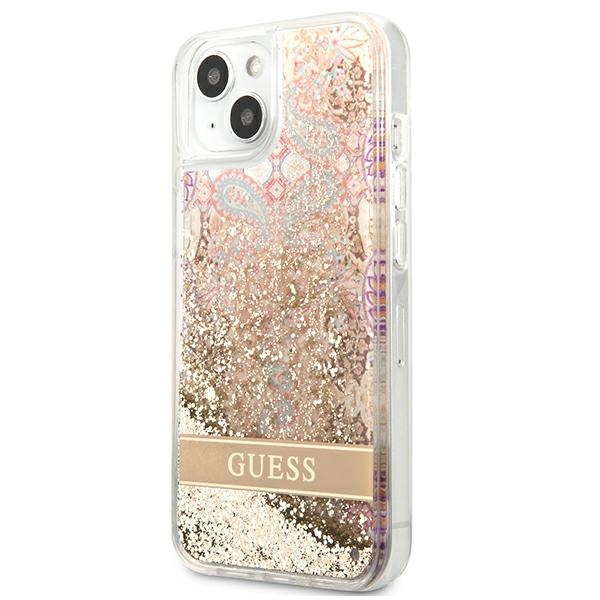 iTok webáruház - Guess Guess GUHCP13SLFLSD iPhone 13 mini tok – Paisley Liquid Glitter, arany 2 Guess GUHCP13SLFLSD iPhone 13 mini 5.4" gold/gold hardcase Paisley Liquid Glitter