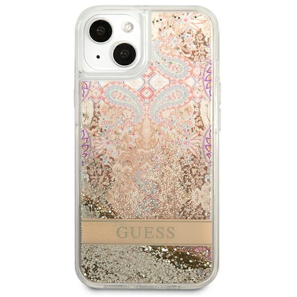iTok webáruház - Guess Guess GUHCP13SLFLSD iPhone 13 mini tok – Paisley Liquid Glitter, arany 3 Guess GUHCP13SLFLSD iPhone 13 mini 5.4" gold/gold hardcase Paisley Liquid Glitter