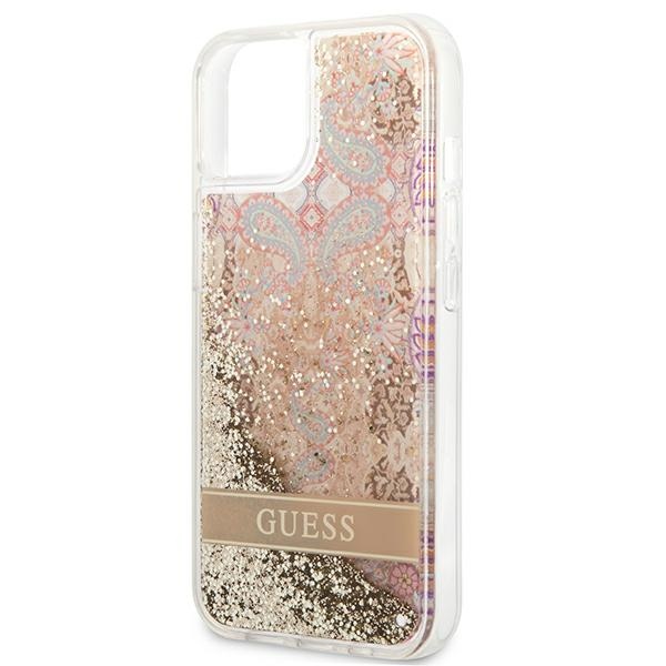 iTok webáruház - Guess Guess GUHCP13SLFLSD iPhone 13 mini tok – Paisley Liquid Glitter, arany 6 Guess GUHCP13SLFLSD iPhone 13 mini 5.4" gold/gold hardcase Paisley Liquid Glitter