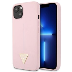 Guess GUHCP13SSLTGU Silicone Triangle szilikon tok iPhone 13 mini készülékhez – lila