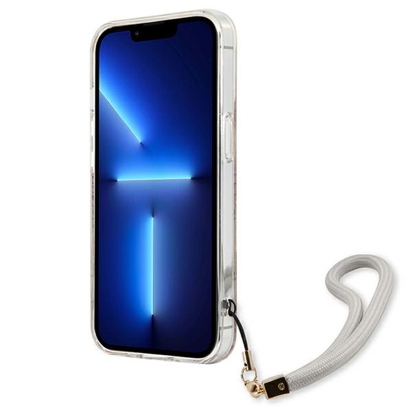 iTok webáruház - Guess Guess GUHCP13SHFLSD iPhone 13 mini 5,4" arany kemény tok virágmintával és csuklópánttal 5 Guess GUHCP13SHFLSD iPhone 13 mini 5.4" gold/gold hardcase Flower Strap