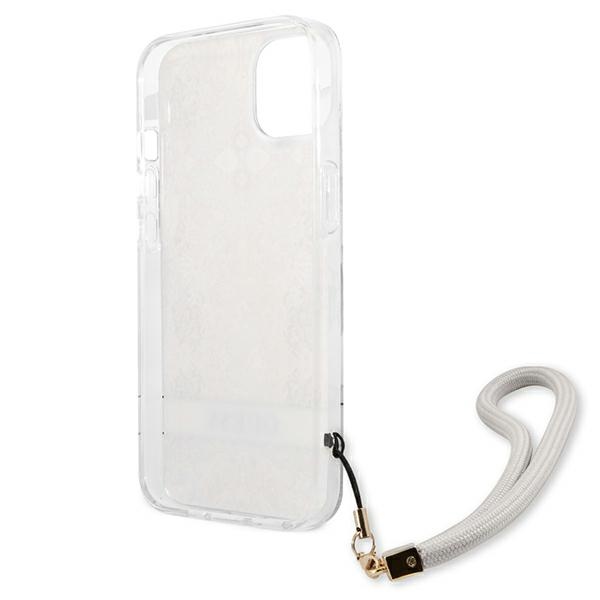 iTok webáruház - Guess Guess GUHCP13SHFLSD iPhone 13 mini 5,4" arany kemény tok virágmintával és csuklópánttal 7 Guess GUHCP13SHFLSD iPhone 13 mini 5.4" gold/gold hardcase Flower Strap