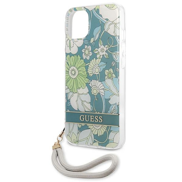 iTok webáruház - Guess Guess GUHCP13SHFLSN Flower Strap kemény tok iPhone 13 minihez, zöld 6 Guess GUHCP13SHFLSN iPhone 13 mini 5.4" green/green hardcase Flower Strap