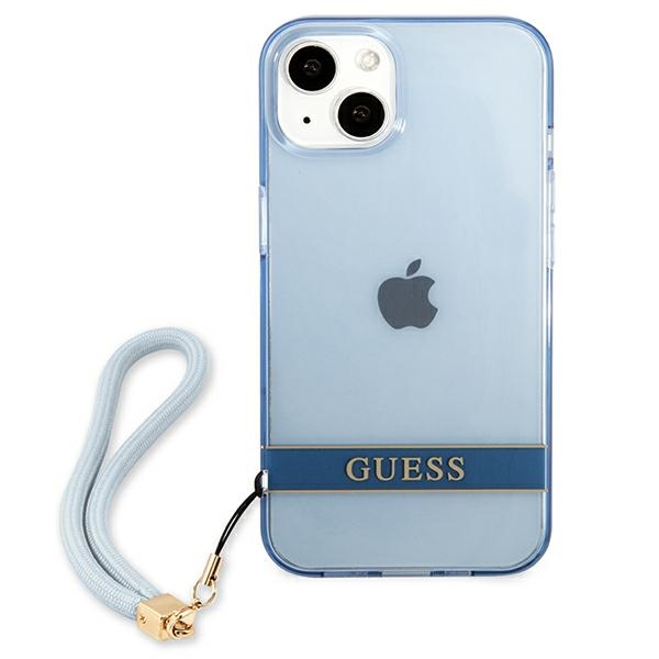 iTok webáruház - Guess Guess GUHCP13SHTSGSB iPhone 13 mini kék keménytok csuklópánttal 3 Guess GUHCP13SHTSGSB iPhone 13 mini 5,4 "blue / blue hardcase Translucent Stap