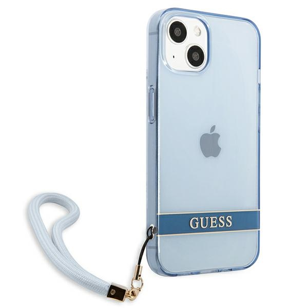 iTok webáruház - Guess Guess GUHCP13SHTSGSB iPhone 13 mini kék keménytok csuklópánttal 4 Guess GUHCP13SHTSGSB iPhone 13 mini 5,4 "blue / blue hardcase Translucent Stap