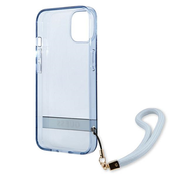 iTok webáruház - Guess Guess GUHCP13SHTSGSB iPhone 13 mini kék keménytok csuklópánttal 7 Guess GUHCP13SHTSGSB iPhone 13 mini 5,4 "blue / blue hardcase Translucent Stap