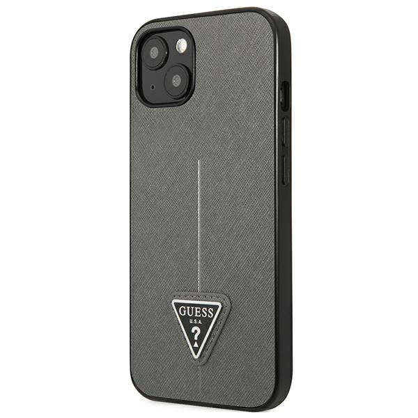 iTok webáruház - Guess Guess GUHCP13SPSATLG iPhone 13 mini tok – ezüst 2 Guess GUHCP13SPSATLG iPhone 13 mini 5,4 "silver / silver hardcase SaffianoTriangle Logo