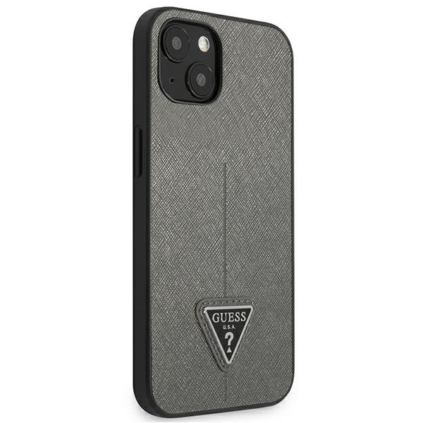iTok webáruház - Guess Guess GUHCP13SPSATLG iPhone 13 mini tok – ezüst 4 Guess GUHCP13SPSATLG iPhone 13 mini 5,4 "silver / silver hardcase SaffianoTriangle Logo